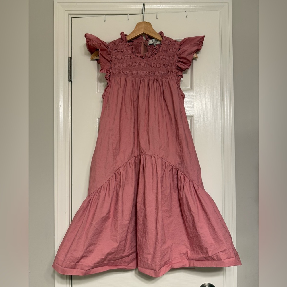 SEA New York Marlene Smocked Tunic Dress in Pink